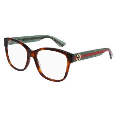 Gucci GG0038ON Eyeglasses Women Green Square 54mm