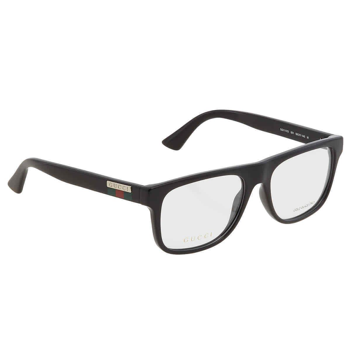 Gucci Demo Rectangular Men`s Eyeglasses GG1117O 001 56 GG1117O 001 56