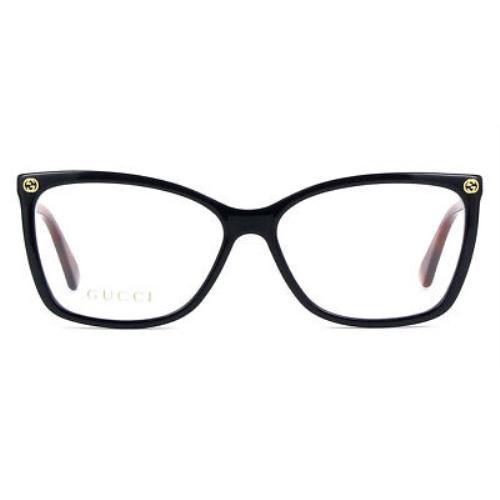 Gucci GG0025O Eyeglasses Women Havana Rectangle 56mm