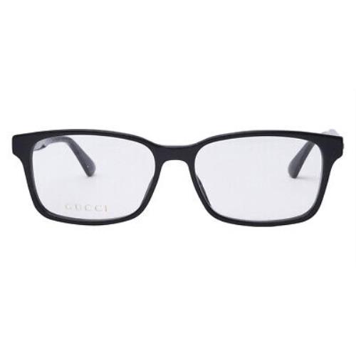 Gucci GG0826O Eyeglasses Men Black Rectangle 55mm