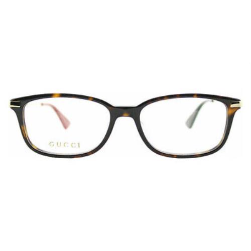 Gucci GG0112OA Eyeglasses Women Gold Rectangle 53mm