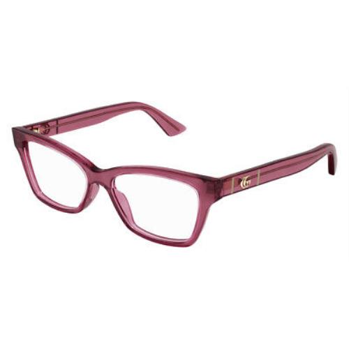 Gucci GG0634O Eyeglasses Women Burgundy Rectangle 55mm