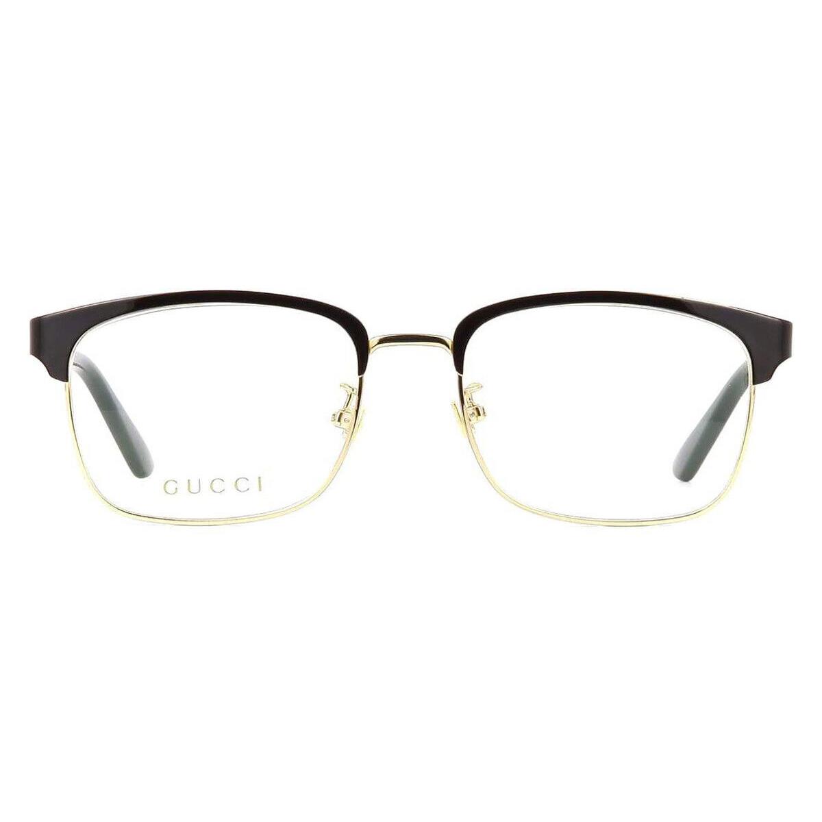 Gucci GG0934OA Eyeglasses Men Black / Gold / Red Rectangle 54mm