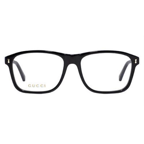 Gucci GG1045O Eyeglasses Men Black Rectangle 56mm