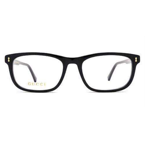 Gucci GG1046O Eyeglasses Men Black Rectangle 55mm