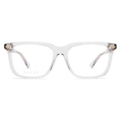 Gucci GG0737O Eyeglasses Men Gray Rectangle 56mm