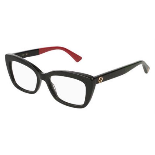 Gucci GG0165ON Eyeglasses Women Black Cat Eye 51mm