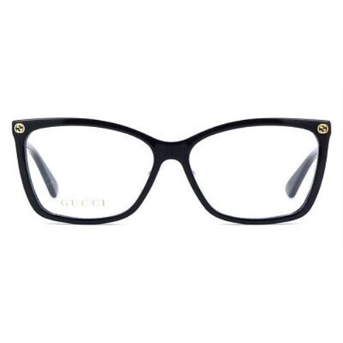 Gucci GG0025O Eyeglasses Women Black Rectangle 56mm