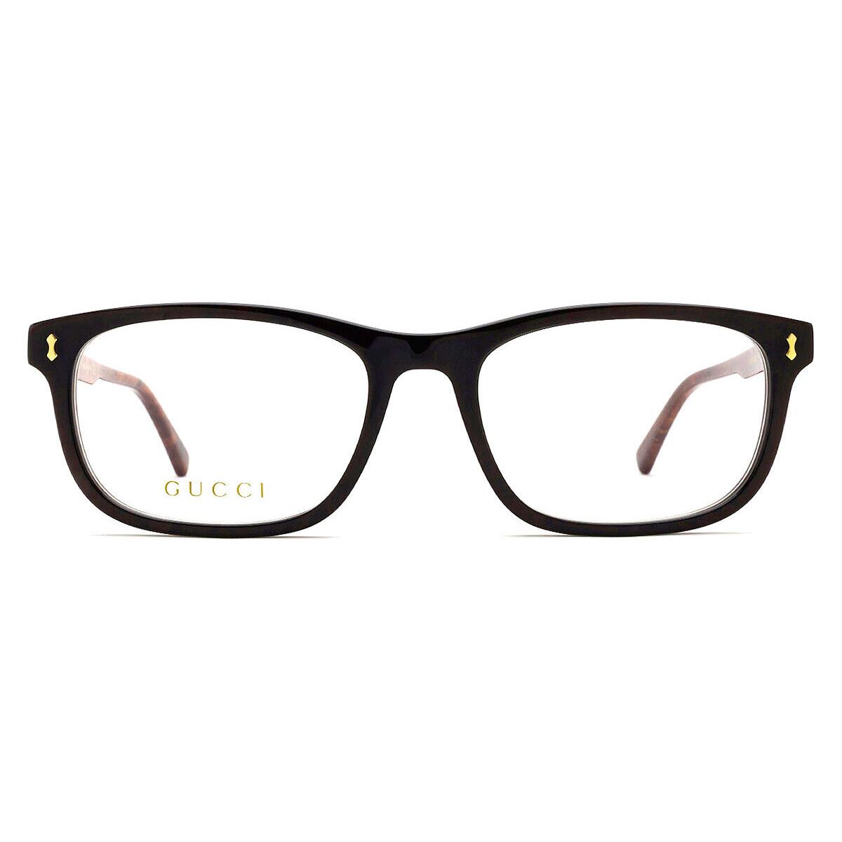 Gucci GG1046O Eyeglasses Men Brown Rectangle 55mm