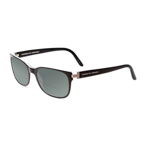 Porsche P8250-A 55mm Polarized Bi-focal Sunglasses Black Layer Crystal 41 Option Grey