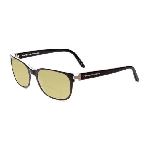 Porsche P8250-A 55mm Polarized Bi-focal Sunglasses Black Layer Crystal 41 Option Yellow