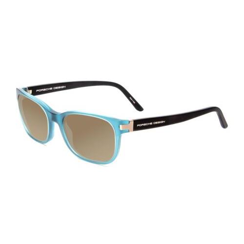 Porsche Designs P8250-C 55 mm Polarized Sunglasses Crystal Azure Aqua Blue Black Amber Brown Polar