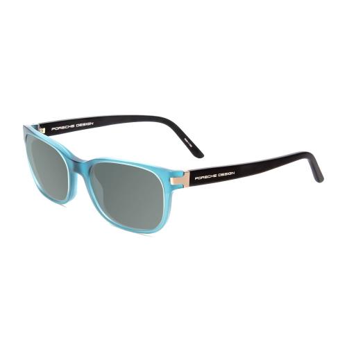 Porsche Designs P8250-C 55 mm Polarized Sunglasses Crystal Azure Aqua Blue Black Smoke Grey Polar