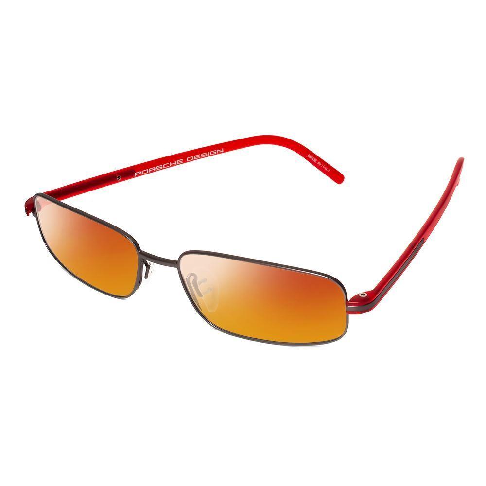 Porsche Design P8125-D-57 mm Polarized Sunglasses 4 Lens Options Gun Metal Red Red Mirror Polar