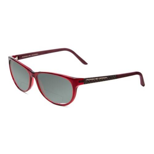 Porsche P8246-C 56mm Polarized Bi-focal Sunglasses Crystal Red Violet 41 Options Grey