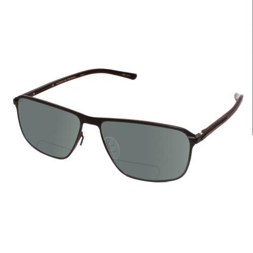 Porsche Design P8285-A-56mm Polarized Bi-focal Sunglasses in Black Gun Metal Red Grey