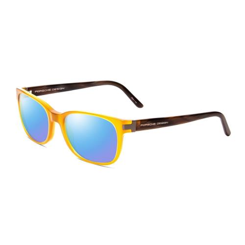 Porsche P8250B 55mm Polarize Sunglass Honey Yellow Orange Chocolate Brown Marble Blue Mirror Polar