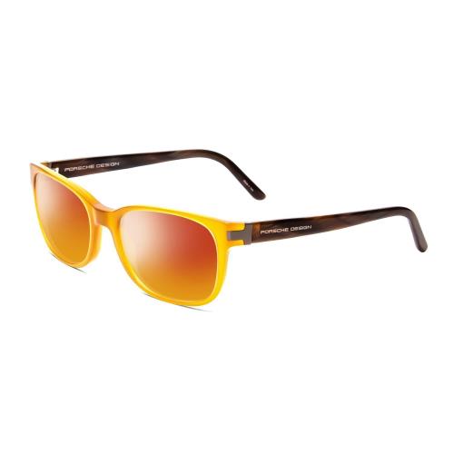 Porsche P8250B 55mm Polarize Sunglass Honey Yellow Orange Chocolate Brown Marble Red Mirror Polar