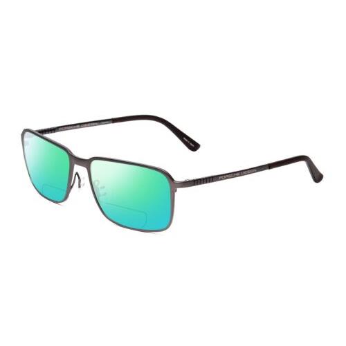 Porsche P8293-D 55mm Polarized Bi-focal Sunglasses in Blue Grey Matte 41 Options Green Mirror