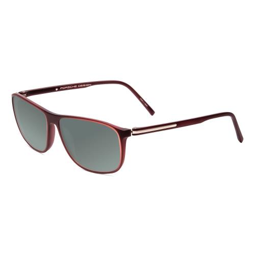 Porsche P8278-D 56mm Polarized Sunglasses Crystal Red Matte Brown 4 Lens Options Smoke Grey Polar