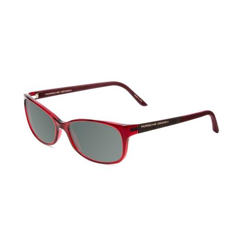 Porsche P8247-D 55mm Polarized Sunglasses in Crystal Red Matte Burgundy 4 Option Smoke Grey Polar