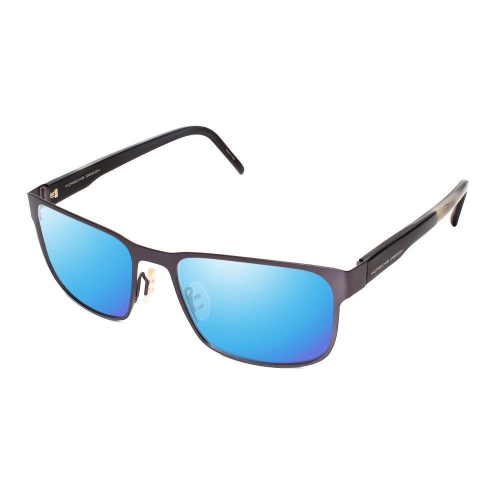 Porsche Design P8291-B-55 mm Polarized Sunglasses 4 Options Gun Metal Horn Black Blue Mirror Polar