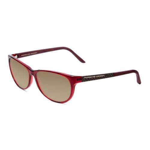 Porsche Design P8246-C 56mm Polarized Sunglasses in Crystal Red Violet 4 Options Amber Brown Polar
