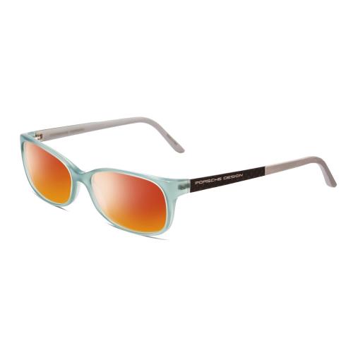 Porsche Design P8247-B 55mm Polarized Sunglasses in Crystal Azure Aqua Blue Grey Red Mirror Polar