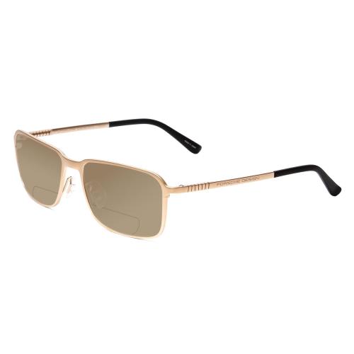 Porsche P8293-C 55mm Polarized Bi-focal Sunglasses Light Gold Black Lens Options Brown