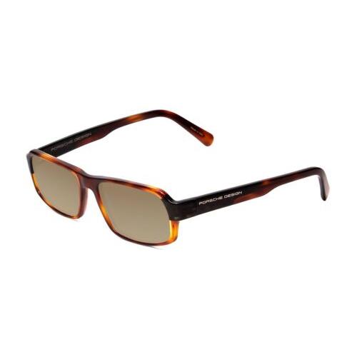 Porsche P8215-B 55 mm Polarized Sunglasses in Havana Tortoise Brown Carbon Fiber Amber Brown Polar