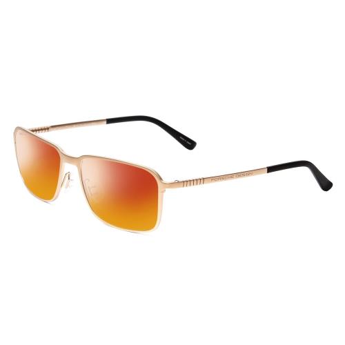 Porsche Design P8293-C 55mm Polarized Sunglasses Light Gold Black 4 Lens Options Red Mirror Polar