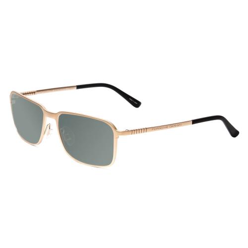 Porsche Design P8293-C 55mm Polarized Sunglasses Light Gold Black 4 Lens Options Smoke Grey Polar