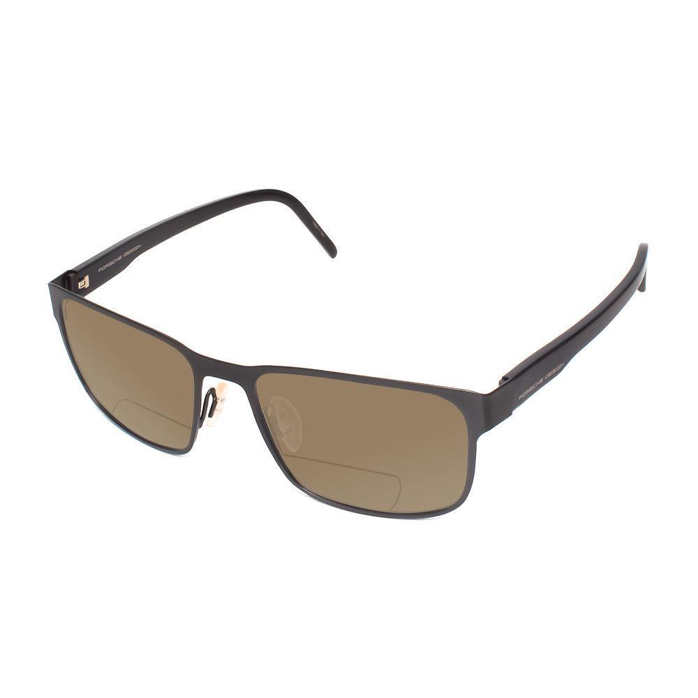 Porsche Design P8291-A-55 mm Polarized Bi-focal Sunglasses Gun Metal Grey Black Brown