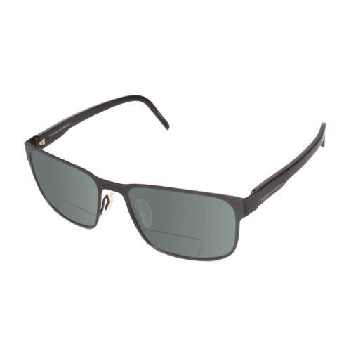 Porsche Design P8291-A-55 mm Polarized Bi-focal Sunglasses Gun Metal Grey Black Grey