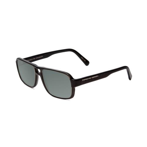 Porsche Designs P8217-A 56mm Polarized Sunglasses Crystal Dark Grey Carbon Fiber Smoke Grey Polar