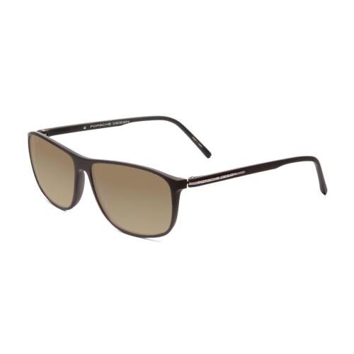 Porsche Design P8278-A Square 56mm Polarized Sunglasses Matte Grey 4 Lens Option Amber Brown Polar