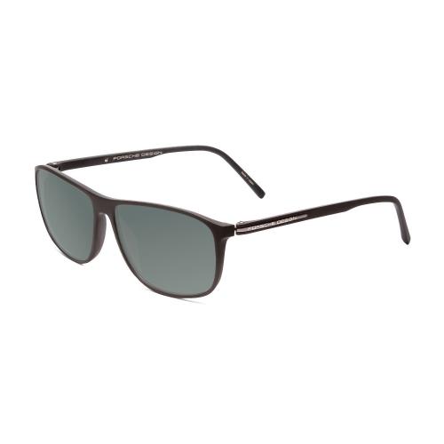 Porsche Design P8278-A Square 56mm Polarized Sunglasses Matte Grey 4 Lens Option Smoke Grey Polar