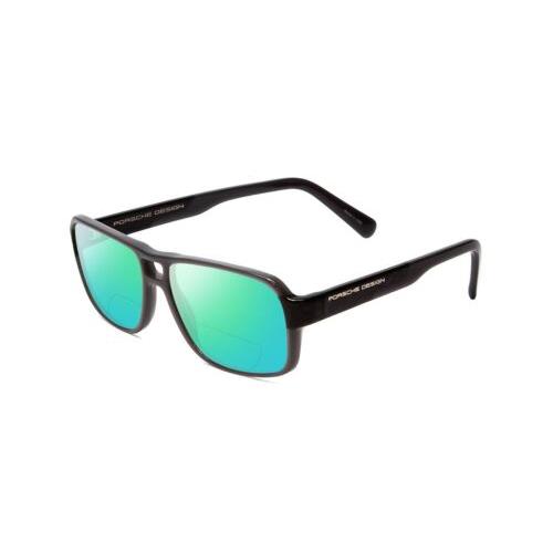 Porsche P8217-C 56 mm Polarized Bi-focal Sunglasses Grey Carbon Fiber 41 Options Green Mirror