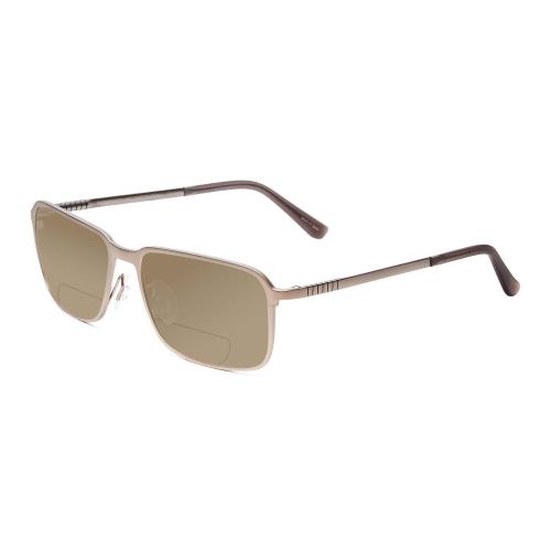 Porsche P8293-B 55 mm Polarized Bi-focal Sunglasses Silver Black 41 Lens Options Brown