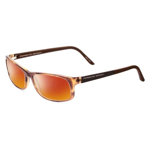 Porsche Designs P8243-B 54mm Polarized Sunglasses in Striped Crystal Brown Matte Red Mirror Polar