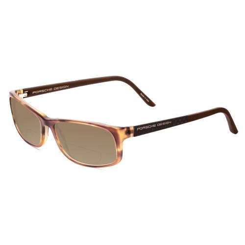 Porsche P8243-B 54mm Polarized Bi-focal Sunglasses Crystal Brown Matte 41 Option Brown