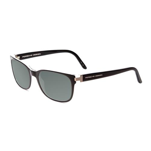 Porsche P8250-A 55 mm Polarized Sunglasses in Black Layer Crystal 4 Lens Options Smoke Grey Polar