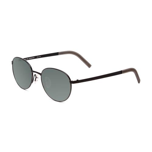 Porsche P8315-A Round 52 mm Polarized Sunglasses Satin Black Grey 4 Lens Options Smoke Grey Polar