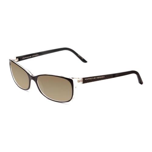 Porsche P8247-A 55 mm Polarized Sunglasses in Black Layer Crystal 4 Lens Options Amber Brown Polar
