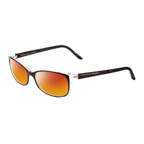 Porsche P8247-A 55 mm Polarized Sunglasses in Black Layer Crystal 4 Lens Options Red Mirror Polar