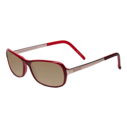 Porsche P8207-B Cateye 53mm Polarize Bi-focal Sunglasses Red Gunmetal 41 Options Brown