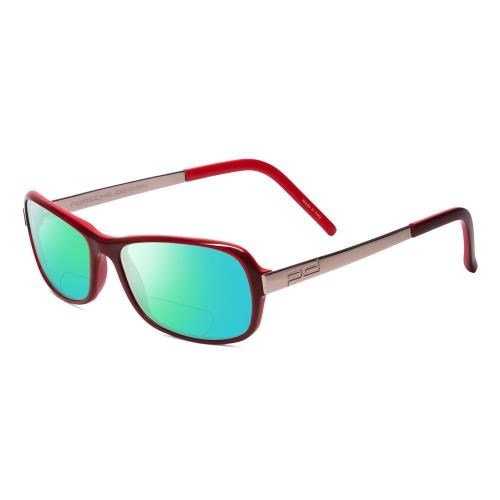 Porsche P8207-B Cateye 53mm Polarize Bi-focal Sunglasses Red Gunmetal 41 Options Green Mirror