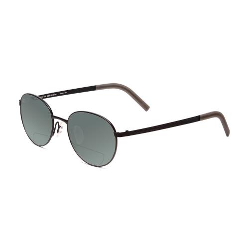 Porsche P8315-A Round 52mm Polarized Bi-focal Sunglasses in Black Grey 41 Option Grey