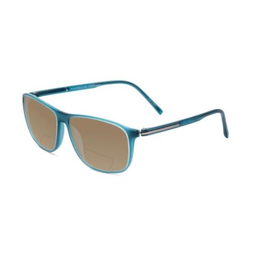 Porsche P8278-B 56 mm Polarized Bi-focal Sunglasses Crystal Azure Turquoise Blue Brown