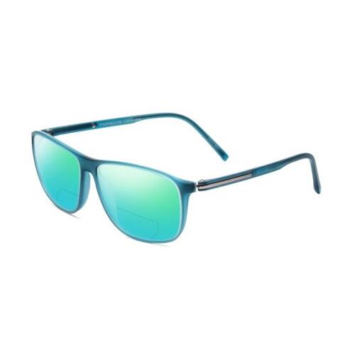 Porsche P8278-B 56 mm Polarized Bi-focal Sunglasses Crystal Azure Turquoise Blue Green Mirror